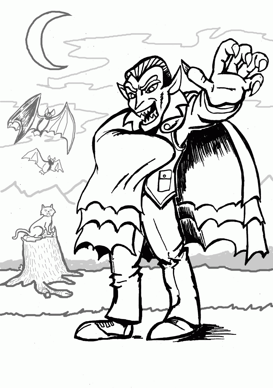 halloween dracula coloring pages - Clip Art Library