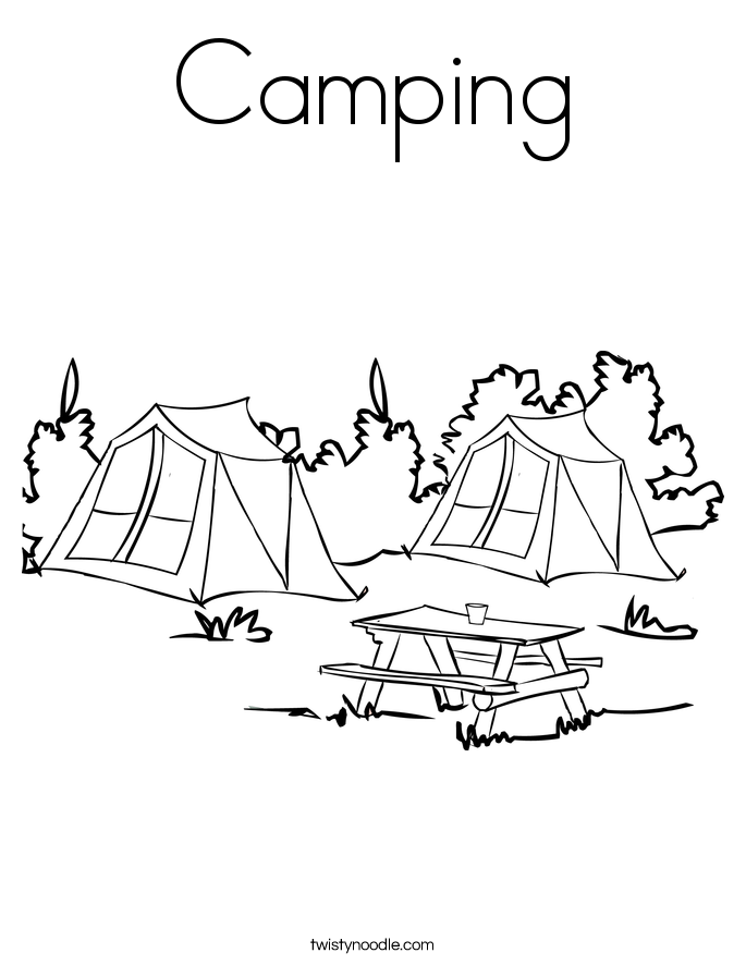Campfire Coloring Page 