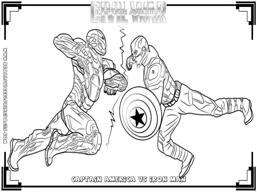 Captain America:Civil War Printable Coloring Pages | Realistic