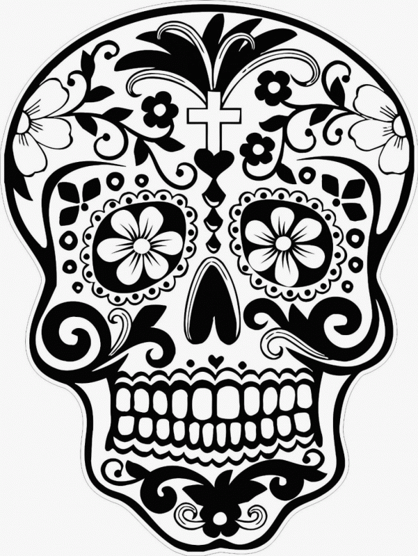 dia de los muertos drawing skull Clip Art Library