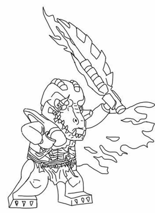 Cragger Drew His Sword in Lego Chima Coloring Pages: Cragger Drew