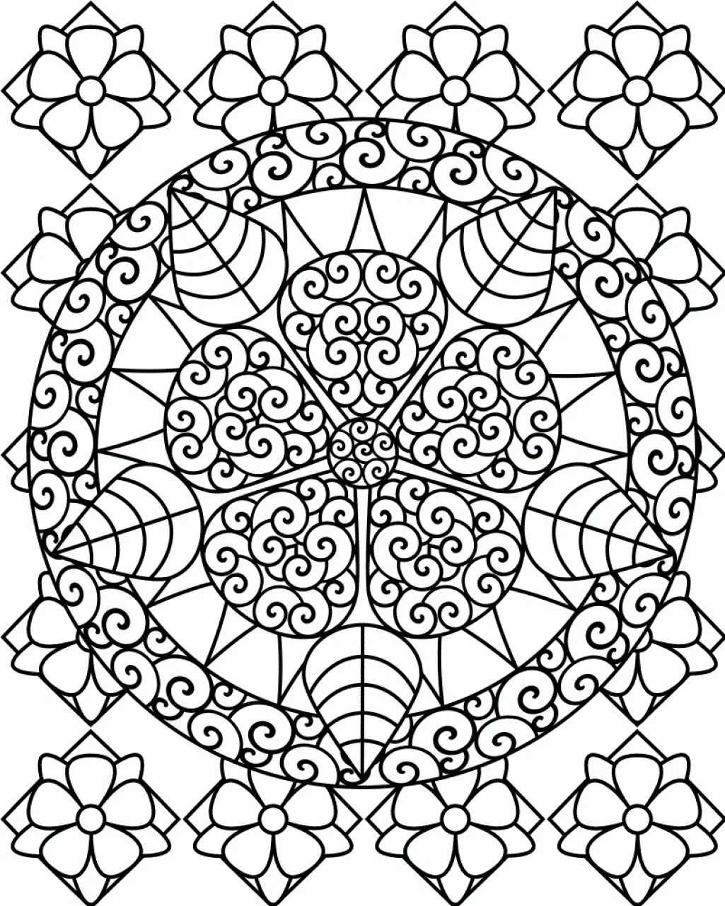 Download And Print Flower Butterfly Mandala| Coloring Pages Kids
