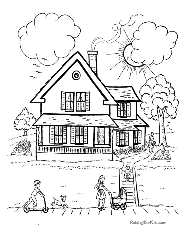 Free Cartoon House Coloring Pages, Download Free Cartoon House Coloring