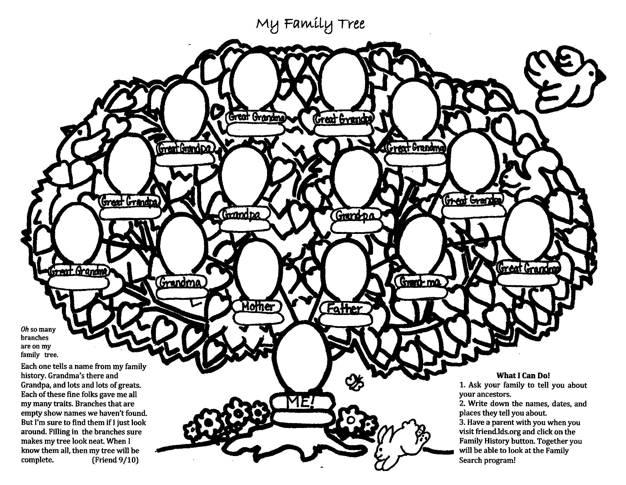Free Printable Family Tree Coloring Pages