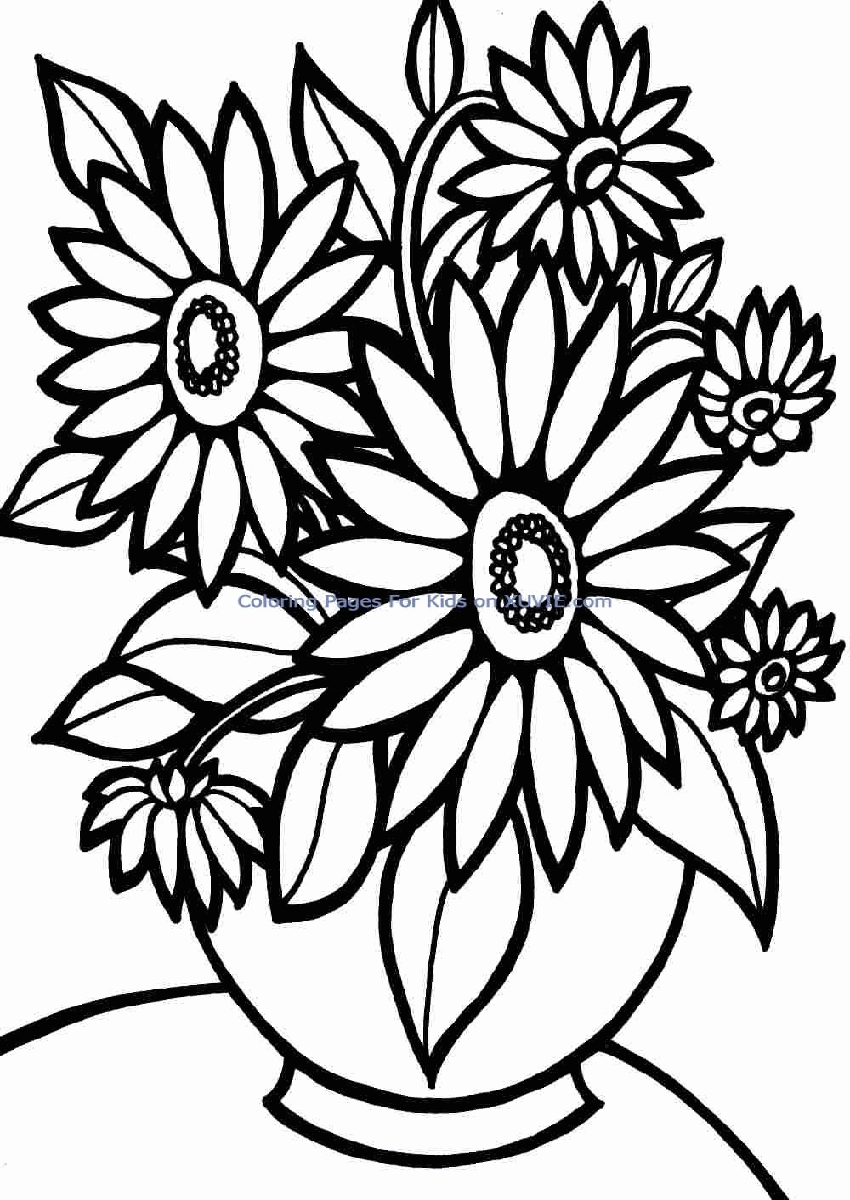 floral coloring pages easy - Clip Art Library