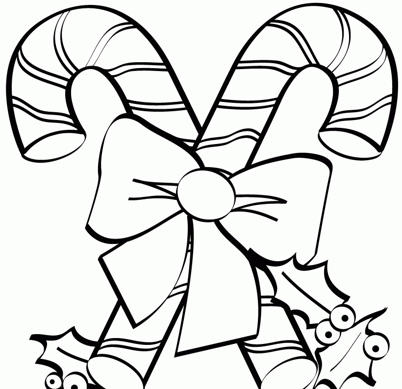 Christmas Candy Canes : Candy Coloring Pages For Christmas