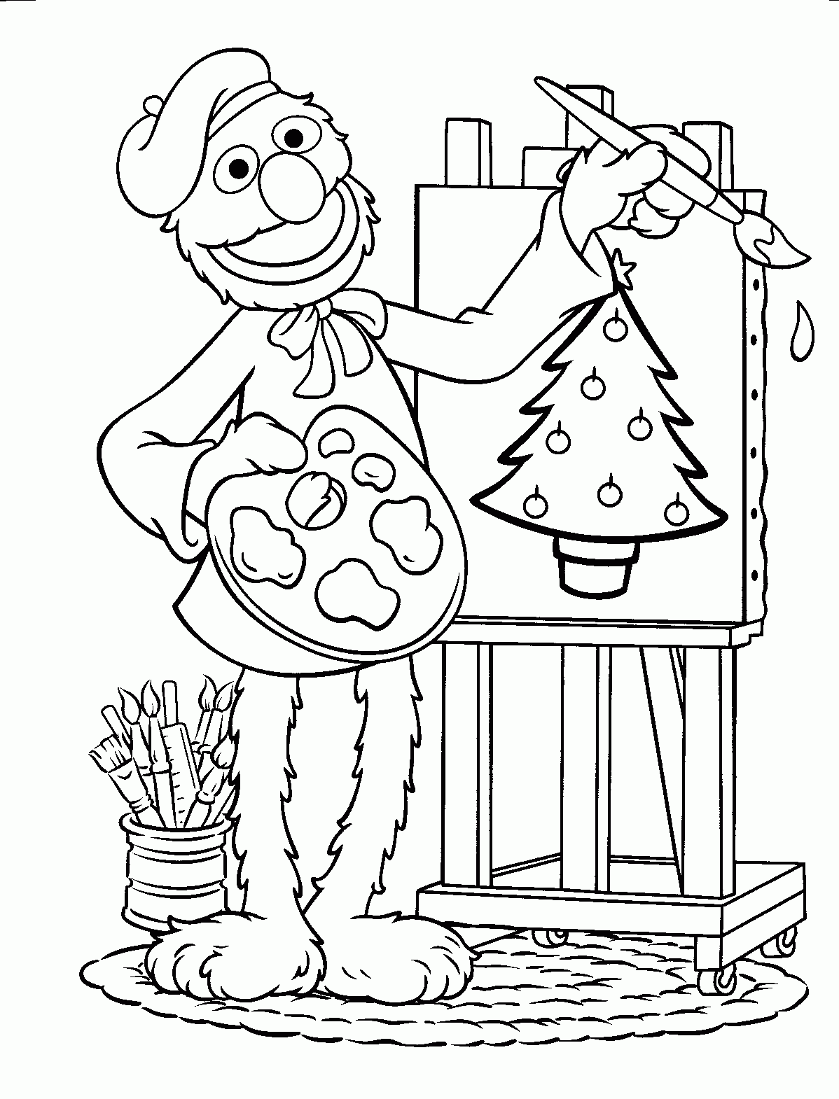 Free Sesame Street Christmas Coloring Pages, Download Free Sesame