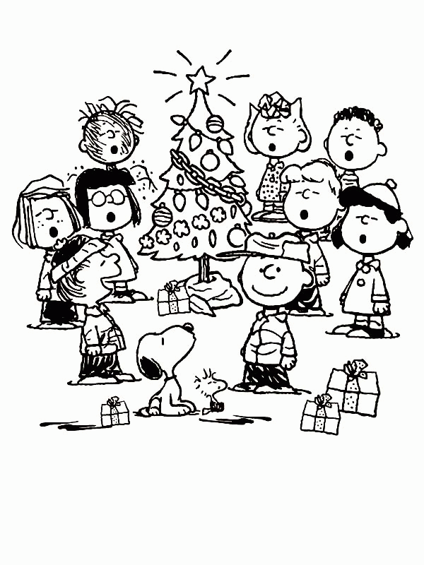 Peanuts Charlie Brown Christmas Coloring Page: Peanuts Charlie