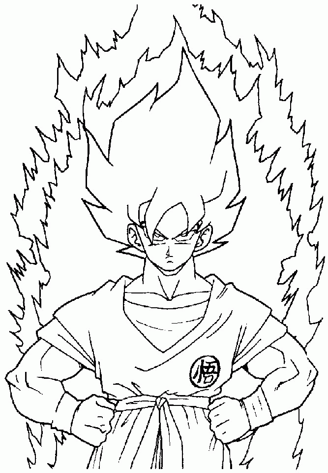 Goku Coloring Pages Super Saiyan | High Quality Coloring Pages
