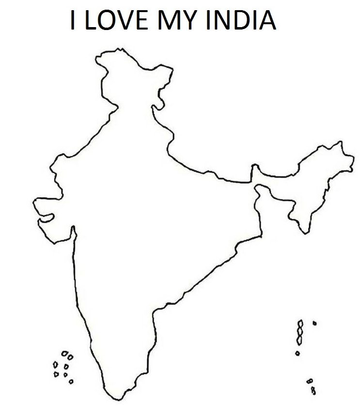 India Republic Day Coloring Pages : India Map  Flag Coloring