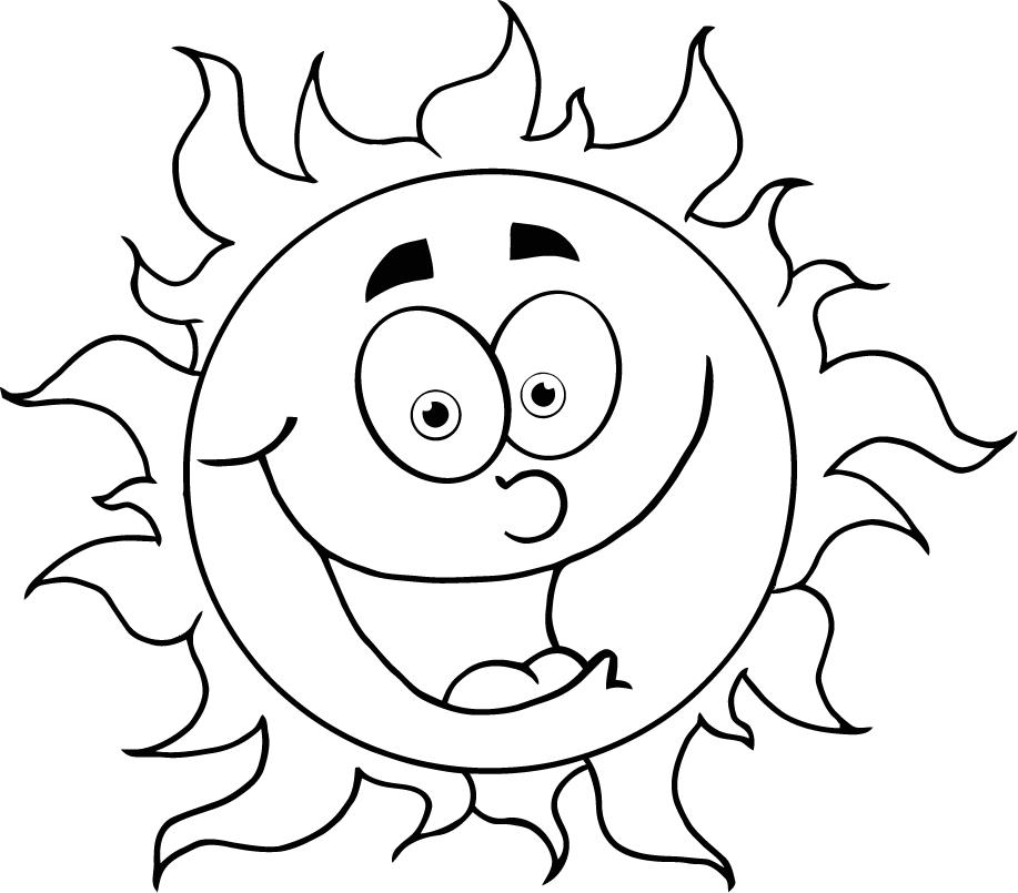 colouring in cartoon sun for kids 
