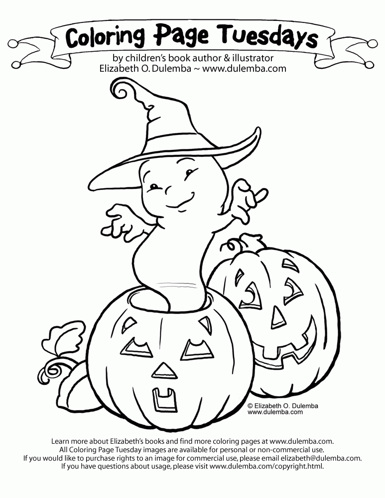  Coloring Page Tuesday - Pumpkiny Ghost!