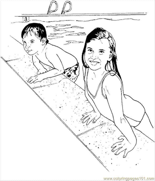 swimming safety Colouring Pages
