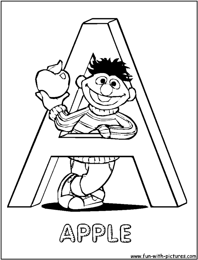 Sesame Street Alphabet Letter A Coloring Page Wallpaper HD