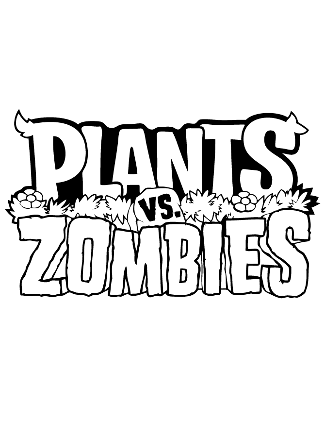 Plants Vs Zombies Logo Coloring Page | Free Printable Coloring Pages