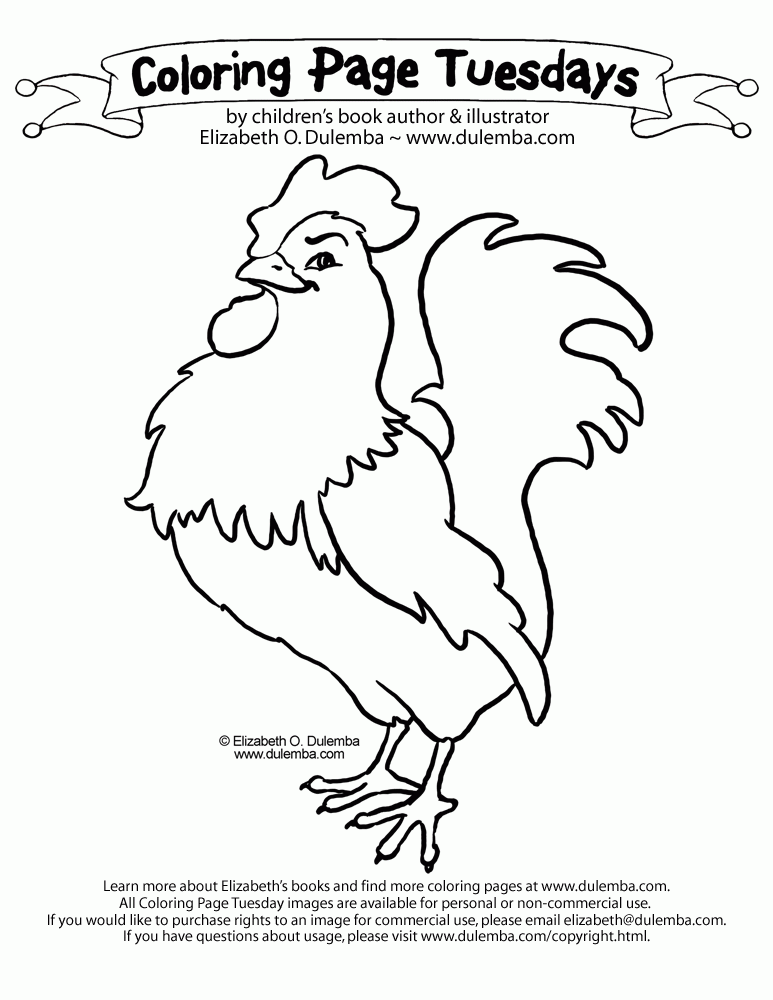  Coloring Page Tuesday - Rooster