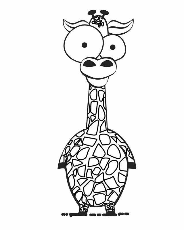 Crazy-eyed Giraffe | Free Printable Coloring Pages