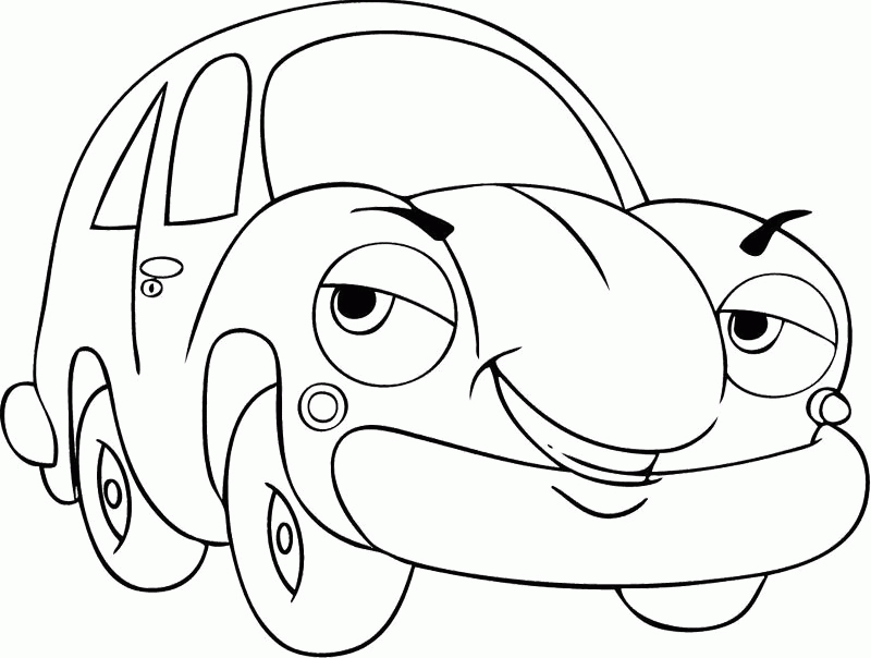 Cartoon Car Smile Coloring Pages - Cars Coloring Pages : Girls