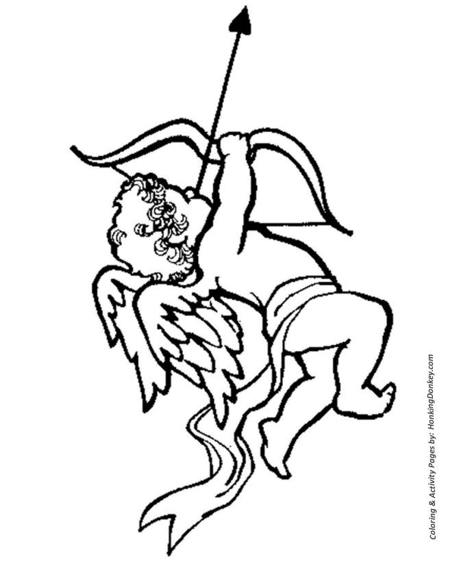 Valentines Day Cupids Coloring Pages - Cupid takes aim Valentine
