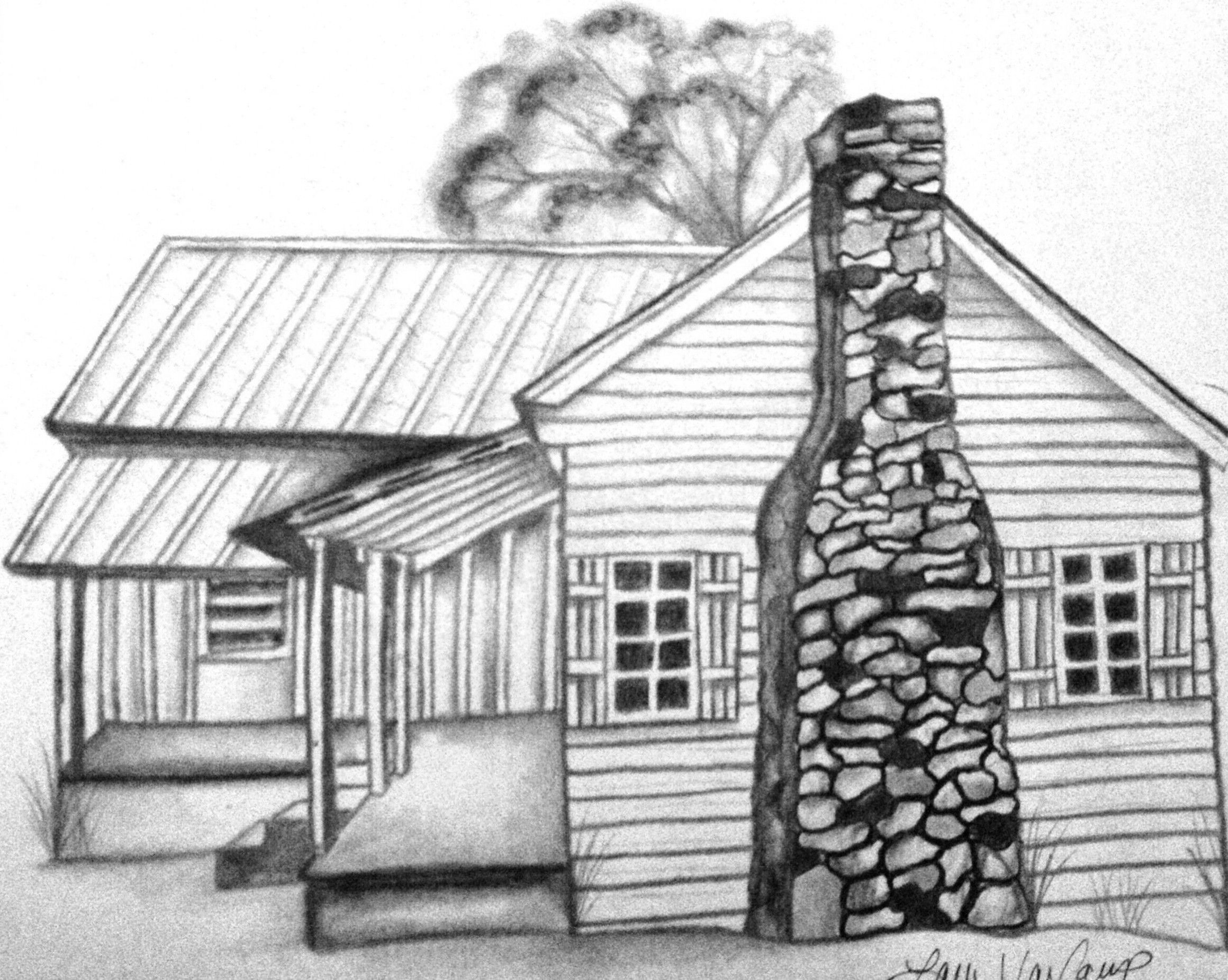 Log Cabin Coloring Sheet | Coloring Pages for Kids and for Adults