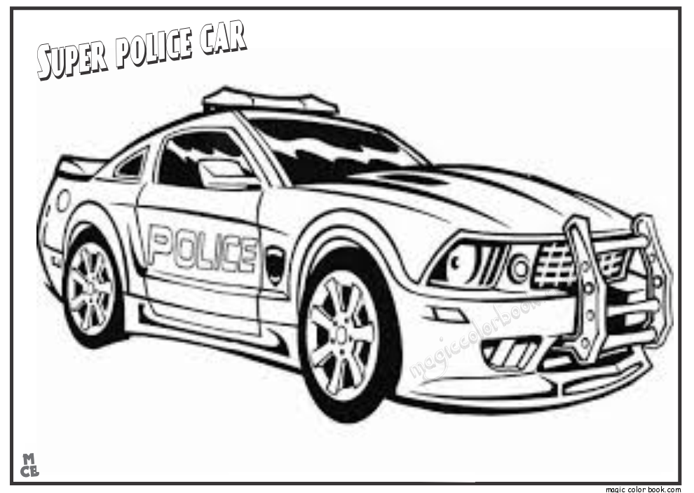 Police Car | Coloring Pages for Kids and for Adults