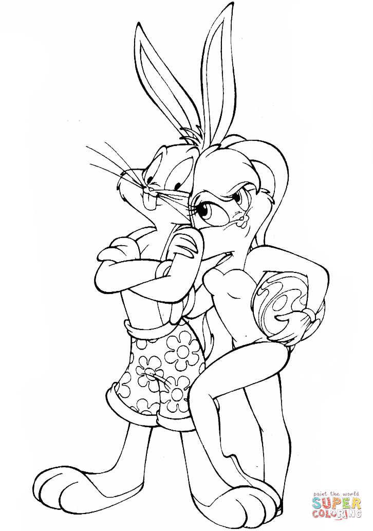 Free Bugs Bunny And Lola Bunny Coloring Pages, Download Free Bugs Bunny