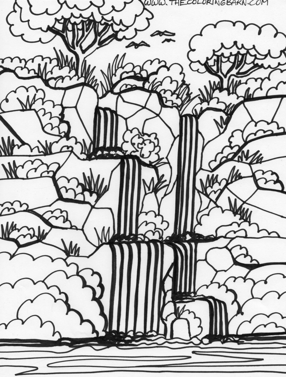 free coloring pages of waterfalls