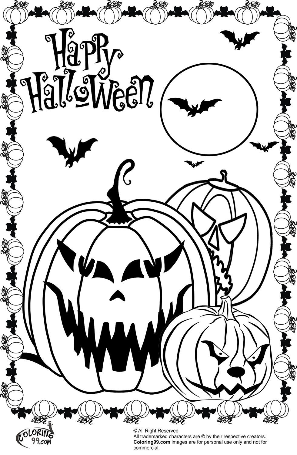 free scary coloring pages halloween