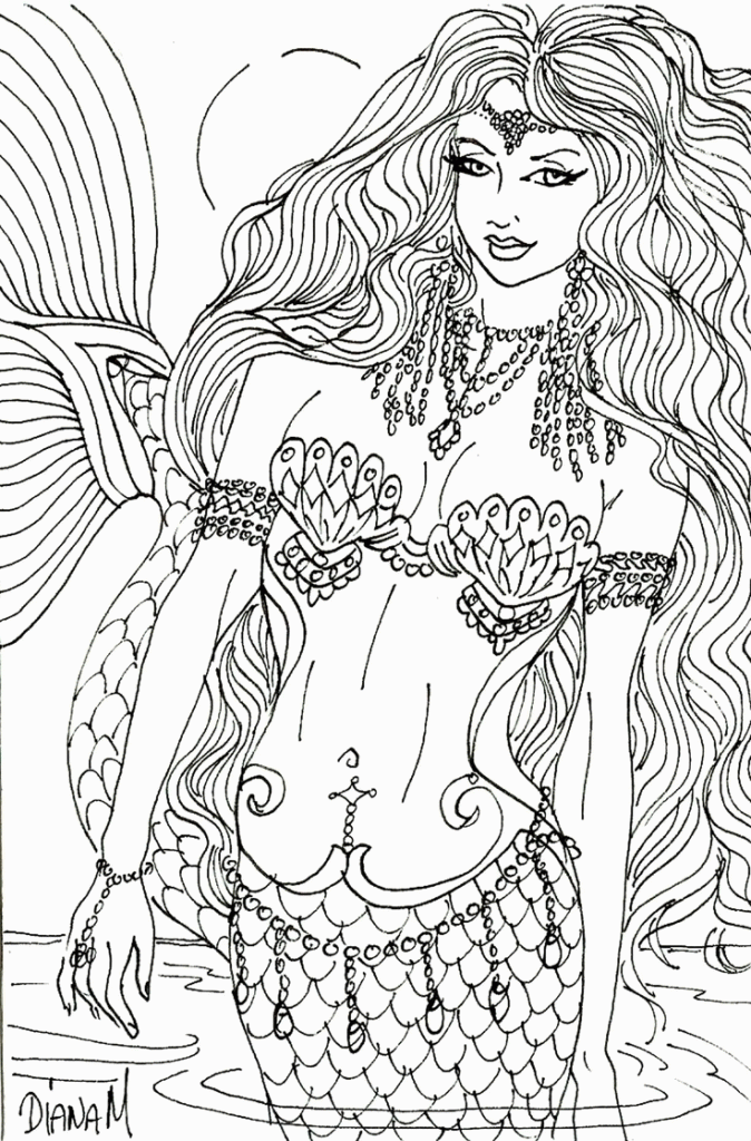 Coloring Pages For Adults mermaid | Free coloring pages