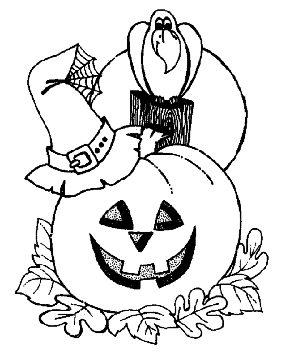 Amazing of Simple Printable Halloween Coloring Pages By 