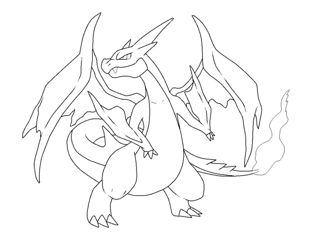 Charizard Mega Evolution Coloring Pages | High Quality Coloring Pages