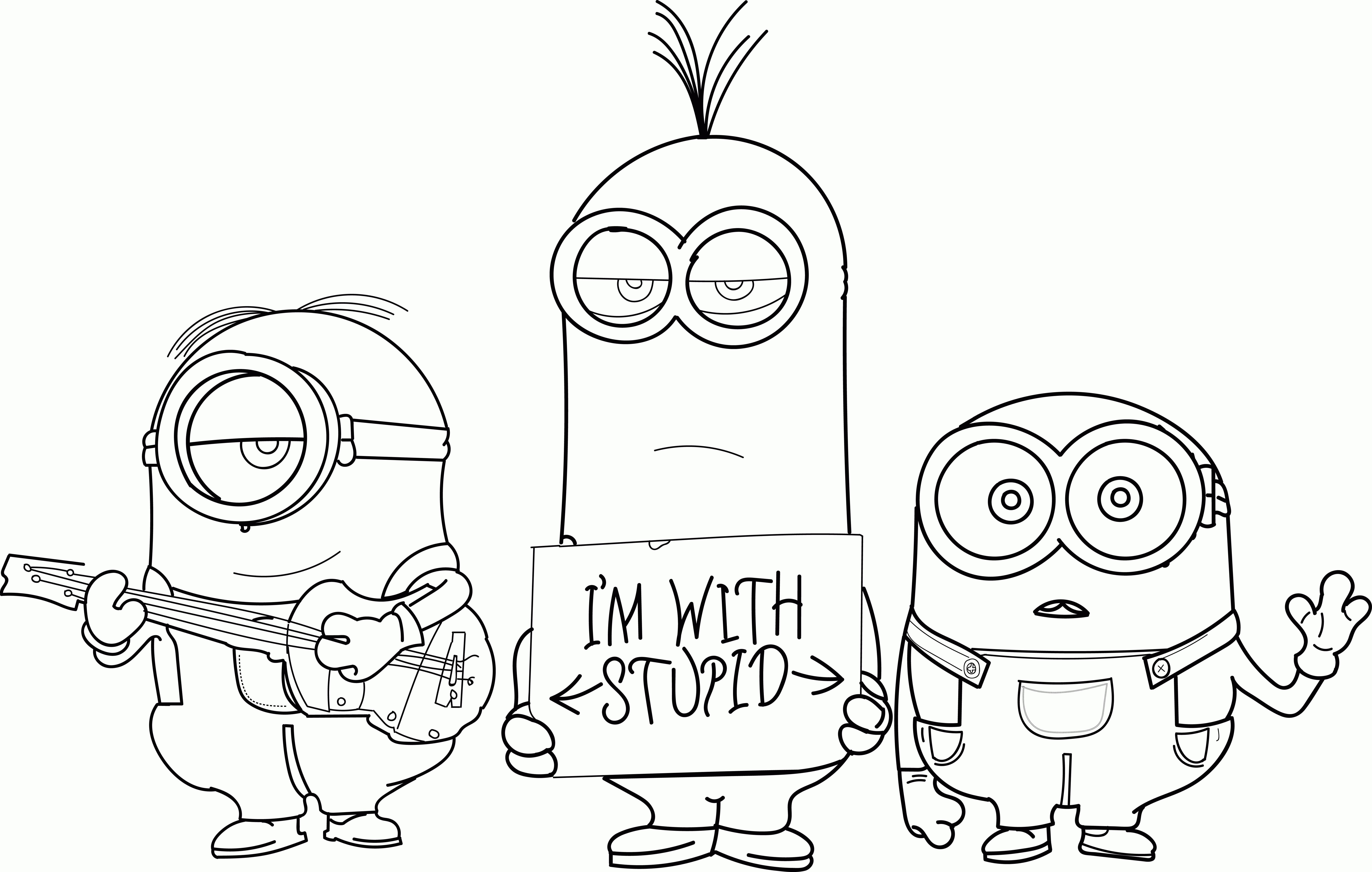 Free Minions Coloring Pages Bob Download Free Clip Art Free Clip Art On Clipart Library
