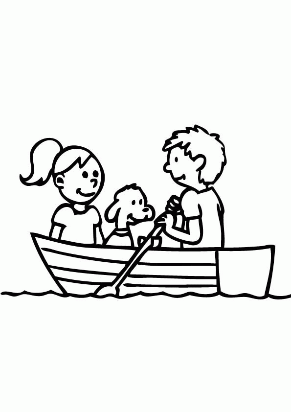  Row Boat Coloring Book Page - Row Boat Coloring Page