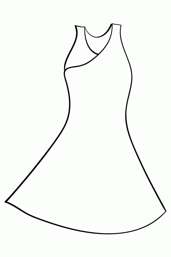 Evening Dress Coloring Page: Evening Dress Coloring Page