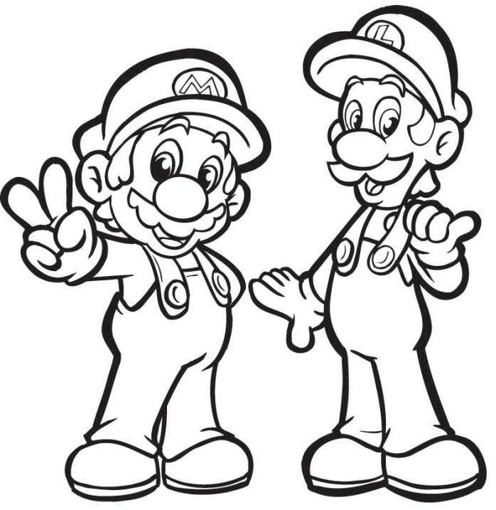 mario with luigi coloring pages | Coloring Pages 
