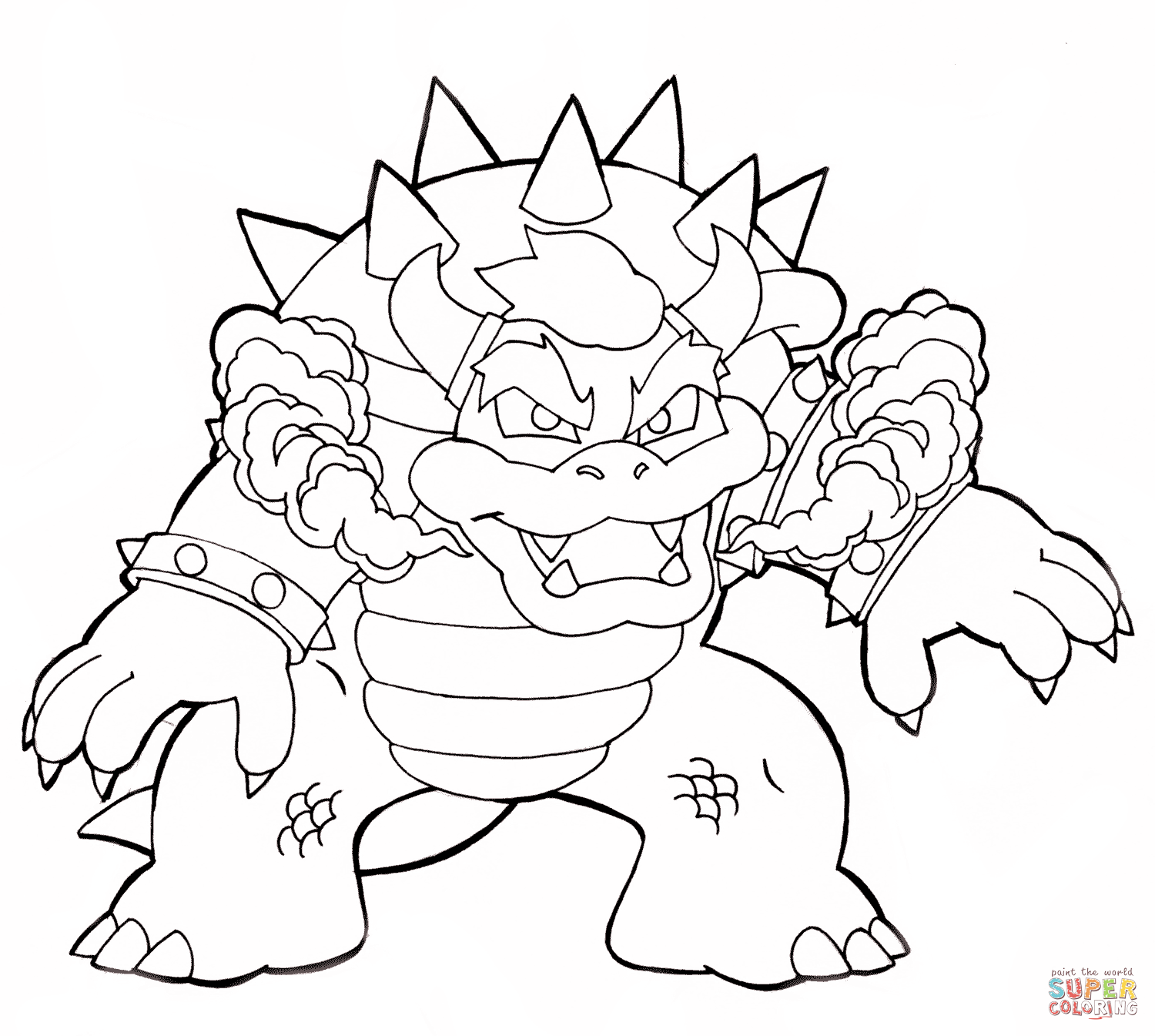 Bowser coloring page | Free Printable Coloring Pages
