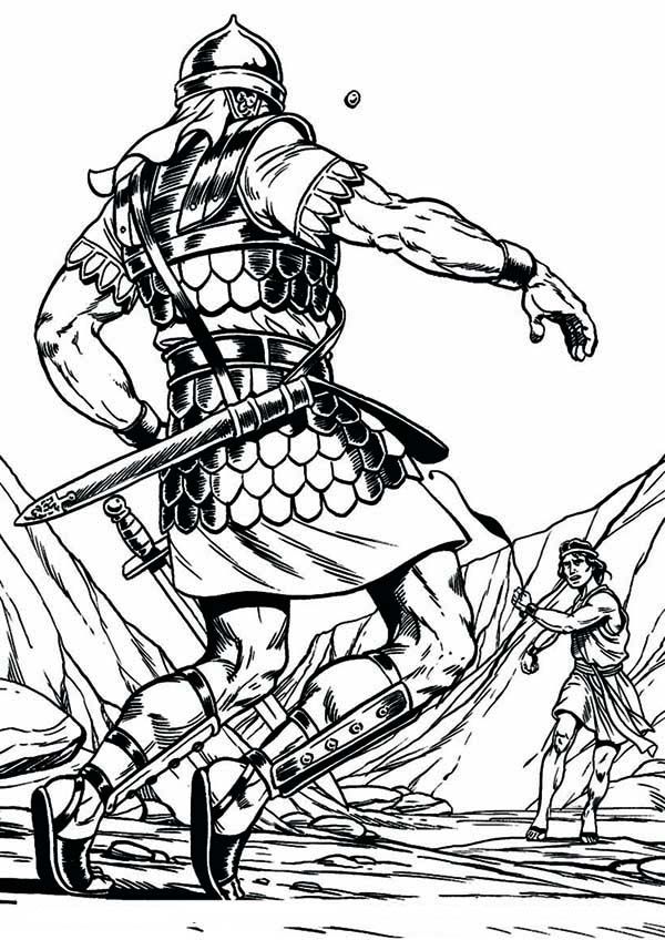 Free Free Printable Coloring Pages David And Goliath, Download Free