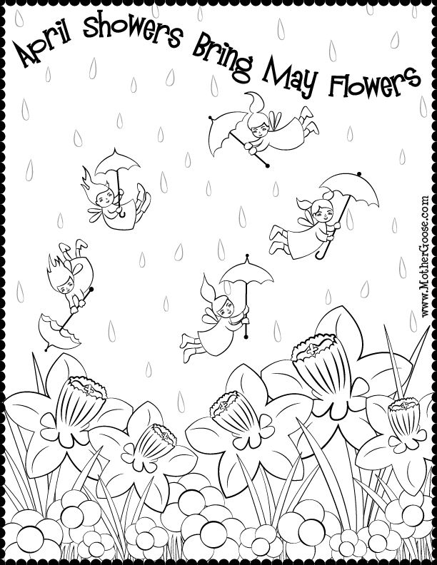 april showers coloring page 2