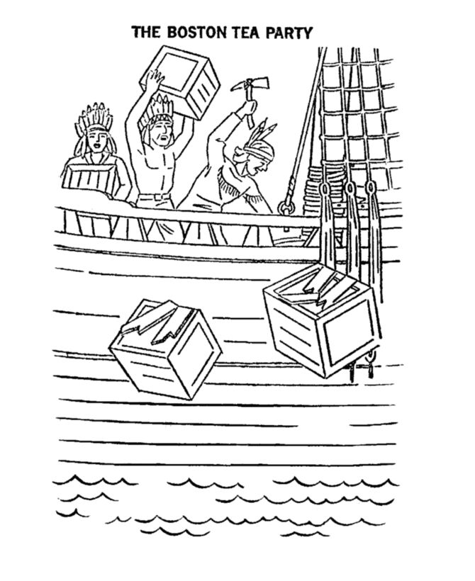 Drawing Of The Boston Tea Party Clip Art Library