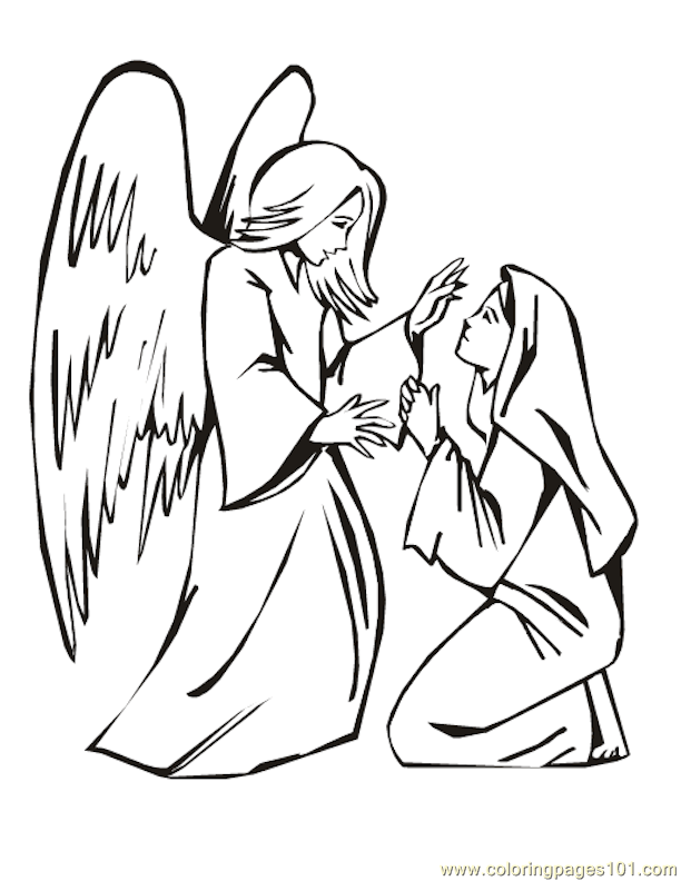 Free Mary And Angel Coloring Page, Download Free Mary And Angel