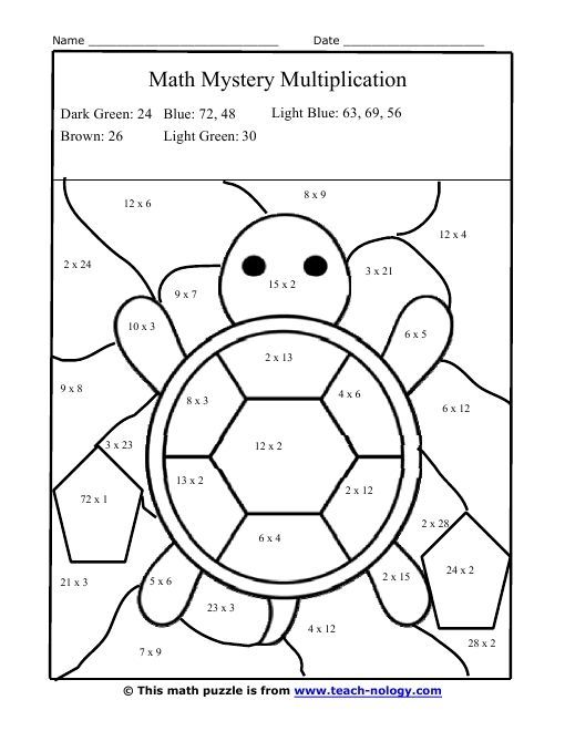 Spring Multiplication Math Facts Coloring Clip Art Library