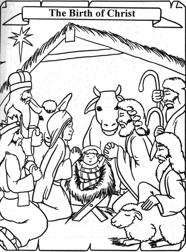 coloring pages of the birth of jesus