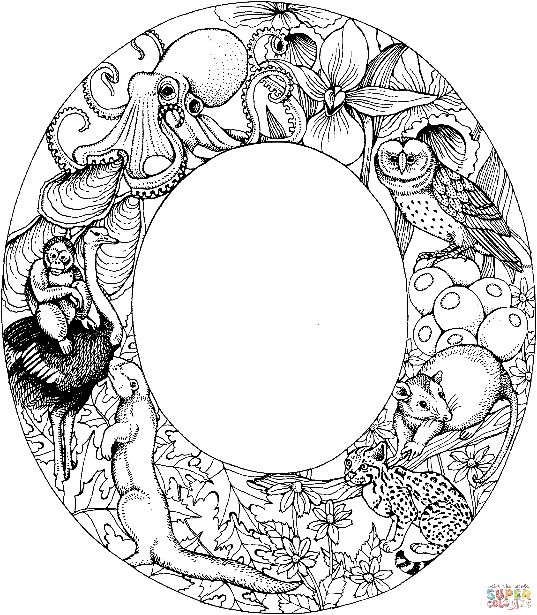 adult coloring page o - Clip Art Library