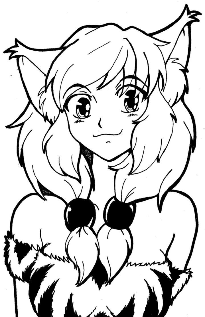 Anime Wolf Girl Coloring Pages Clip Art Library