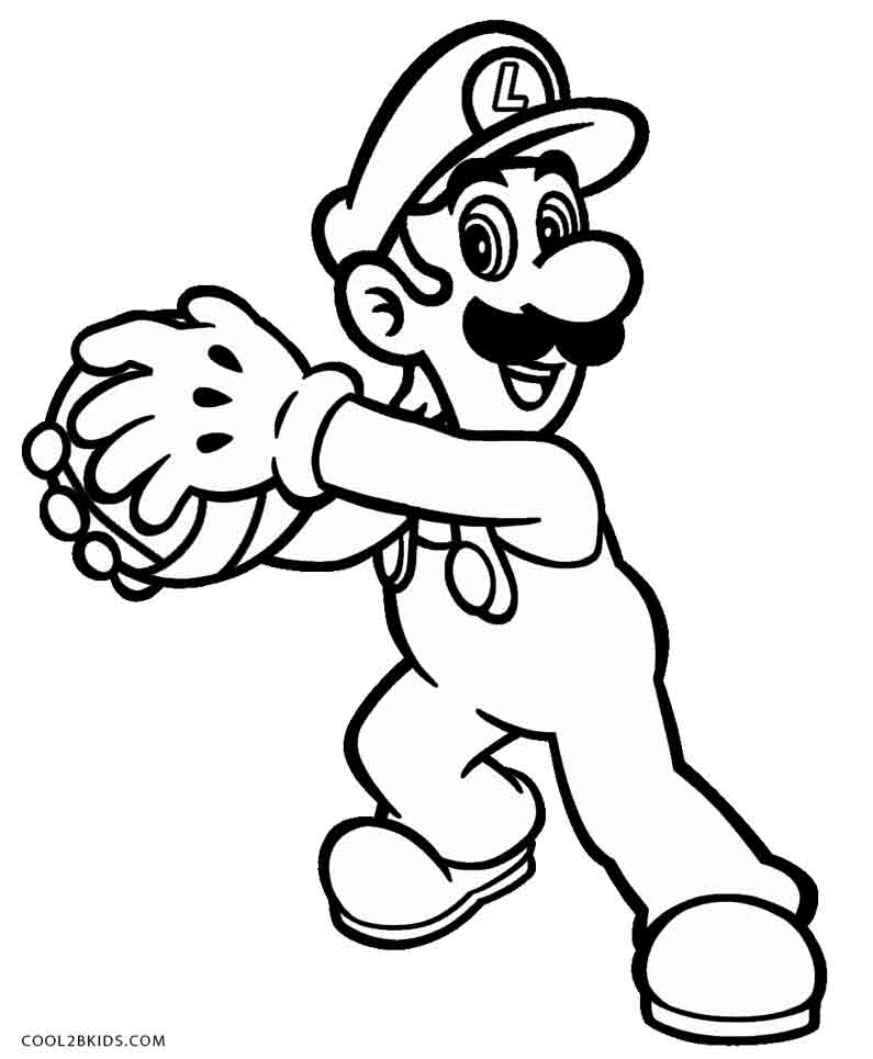Printable Luigi Coloring Pages |Free coloring on Clipart Library
