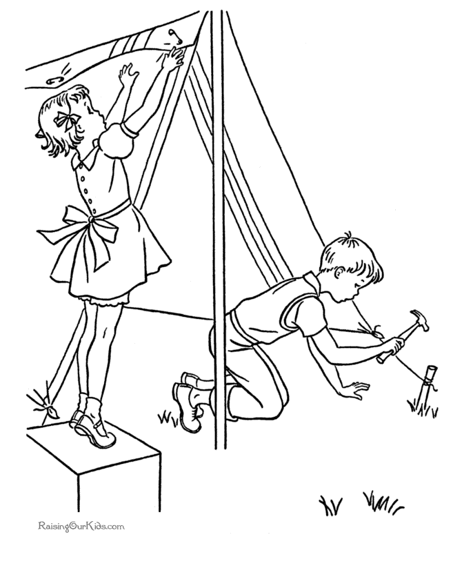 Camping Coloring Pages, Sheets and Pictures!