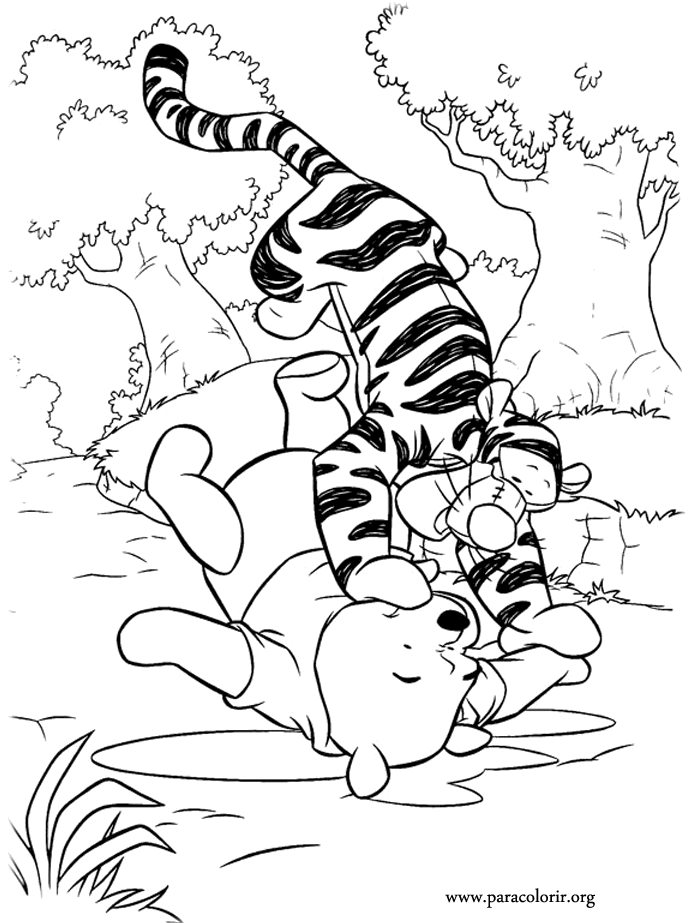 Winnie the Pooh - Winnie the Pooh and Tigger coloring page