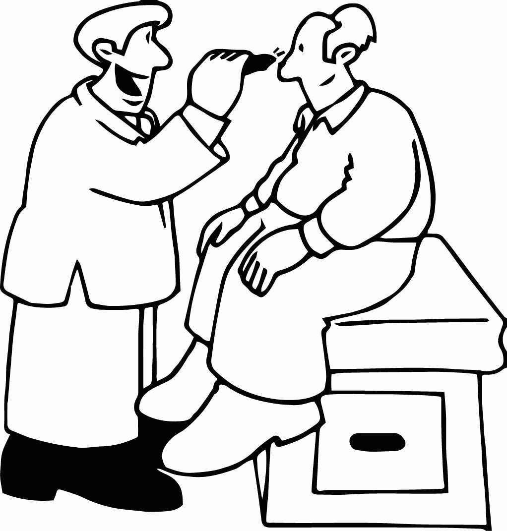 Eye Doctor  Patient Coloring Page