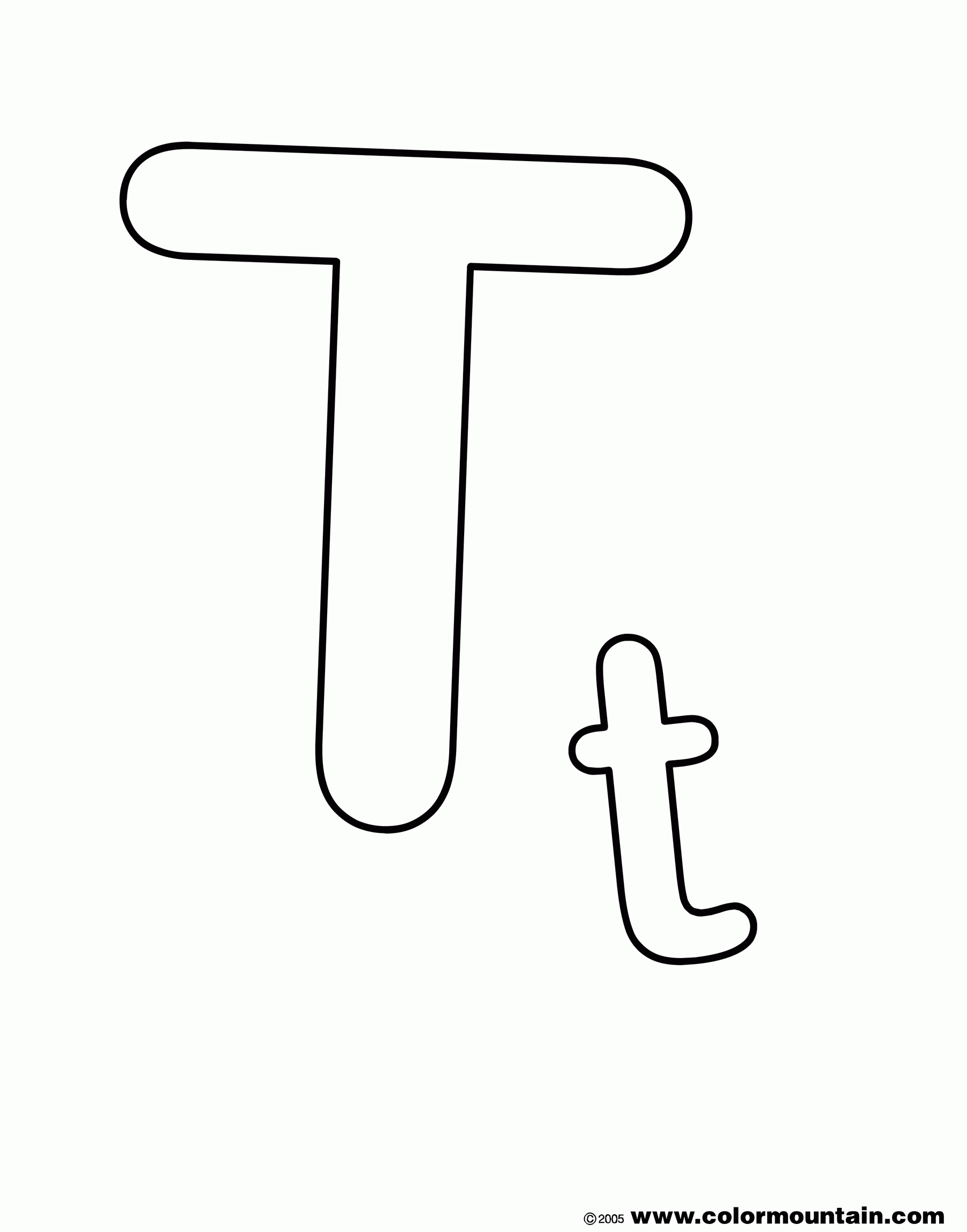 Free Coloring Pages Alphabet Letter T, Download Free Coloring Pages