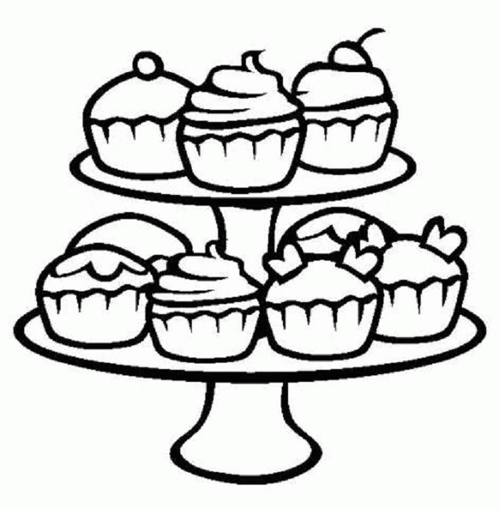 Cupcake Coloring | Coloring Pages for Kids and for Adults